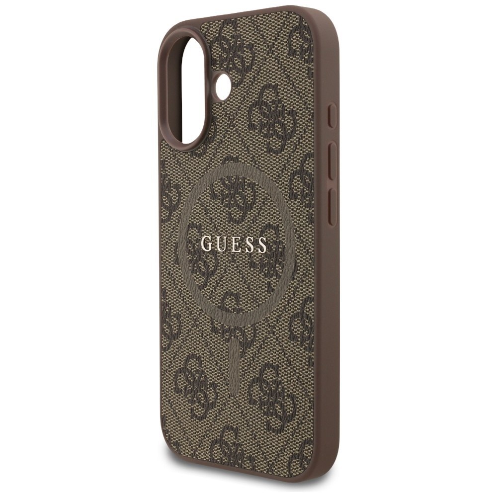 Etui Guess 4G Ring Classic Logo MagSafe do iPhone 17 brązowy